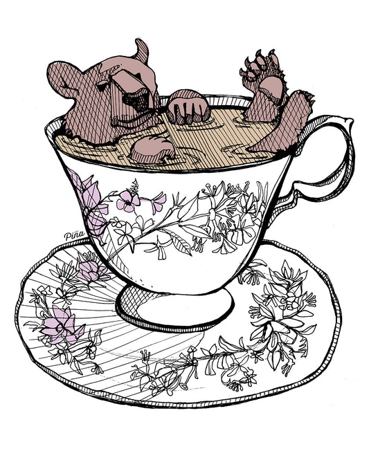 Bear In Teacup Design