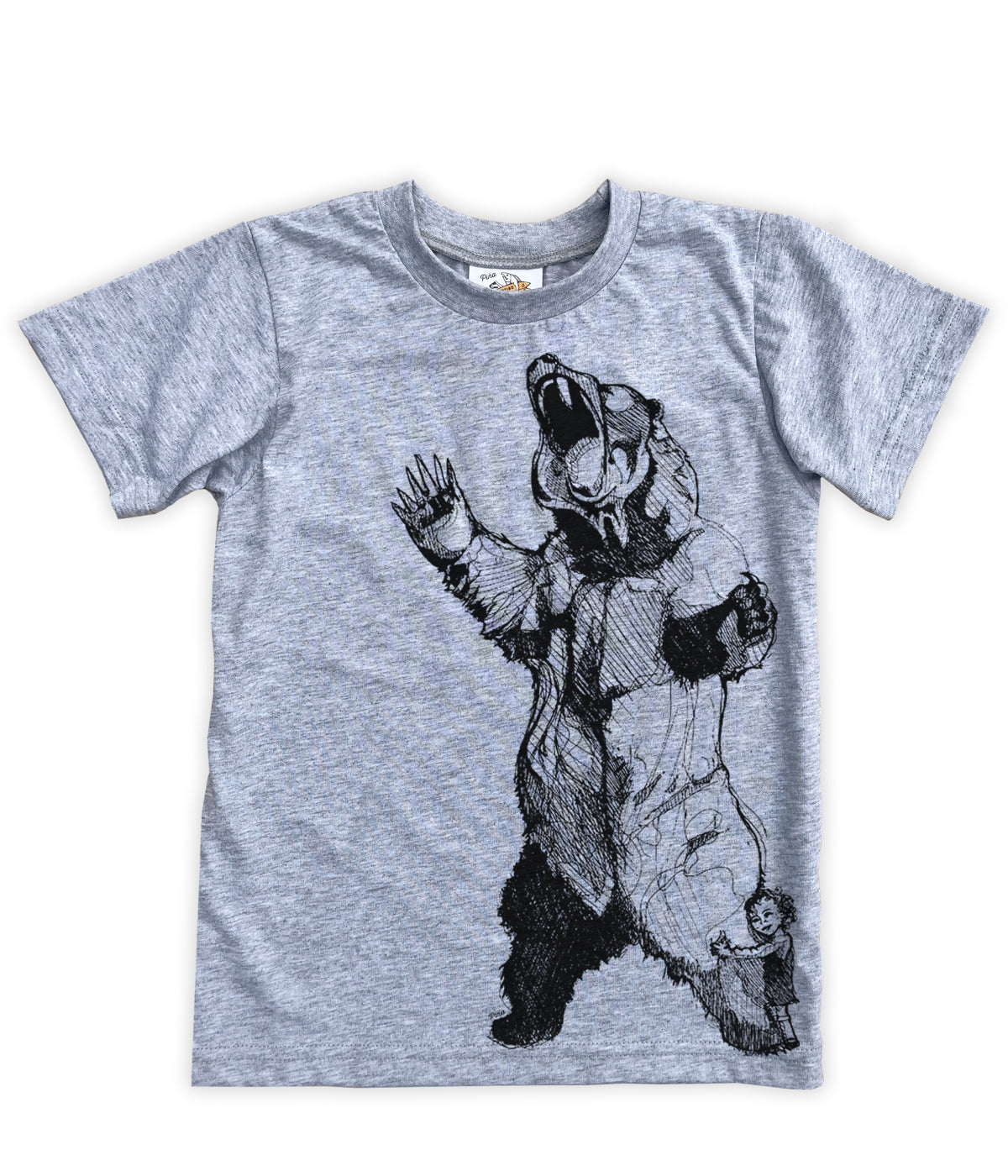 Bearhugger in Black Organic Cotton Kids Tee