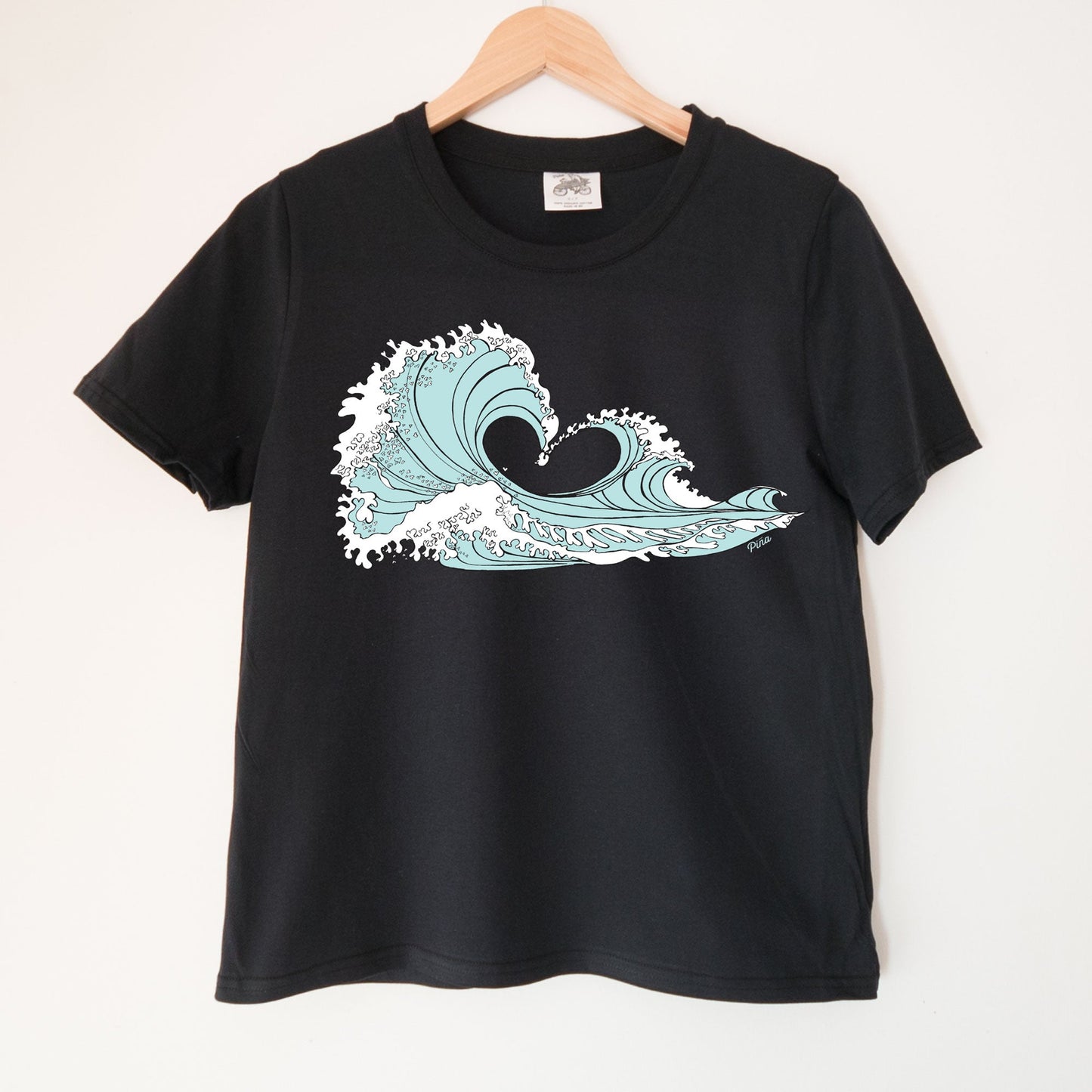 Love Wave in Light Blue Kennedy Lake Ladies Organic Cotton Tee