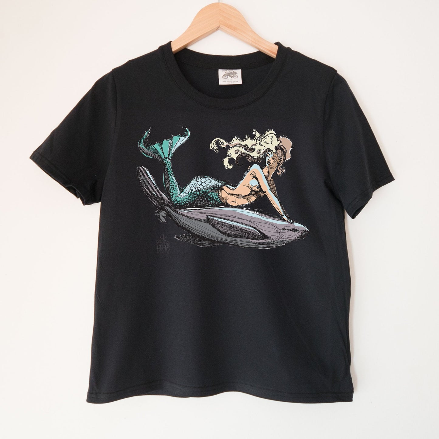 Mermaid Sealion in Colour Kennedy Lake Ladies Organic Cotton Tee