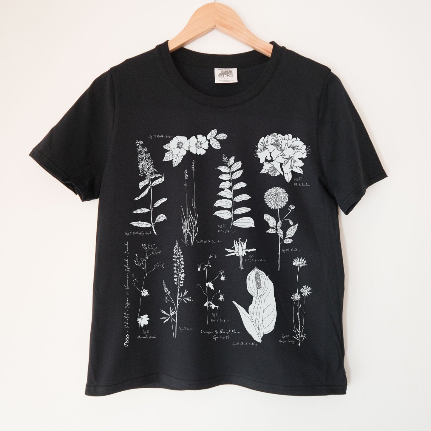 Botanicals in White Kennedy Lake Ladies Organic Cotton Tee