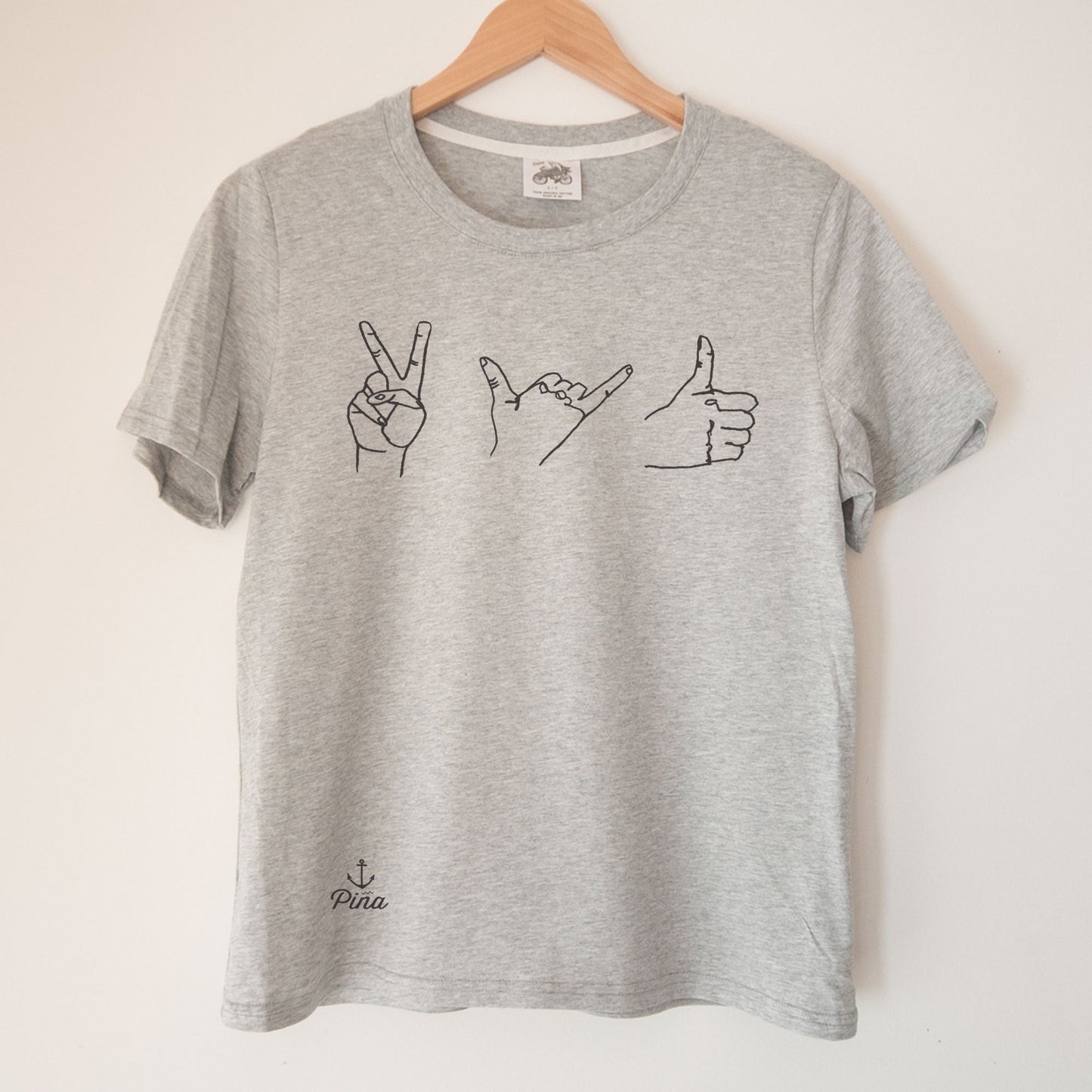 Hand Signs in Black Kennedy Lake Ladies Organic Cotton Tee