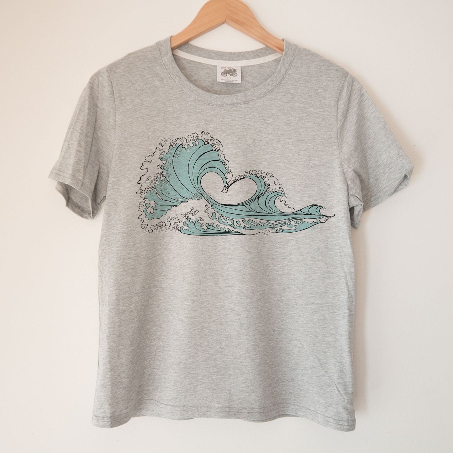 Love Wave in Light Blue Kennedy Lake Ladies Organic Cotton Tee