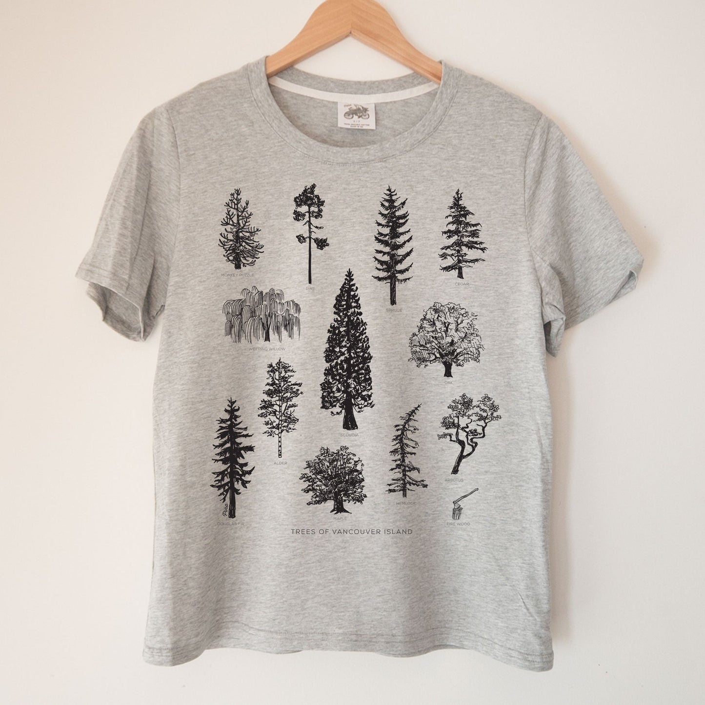 Tree Species in Black Kennedy Lake Ladies Organic Cotton Tee