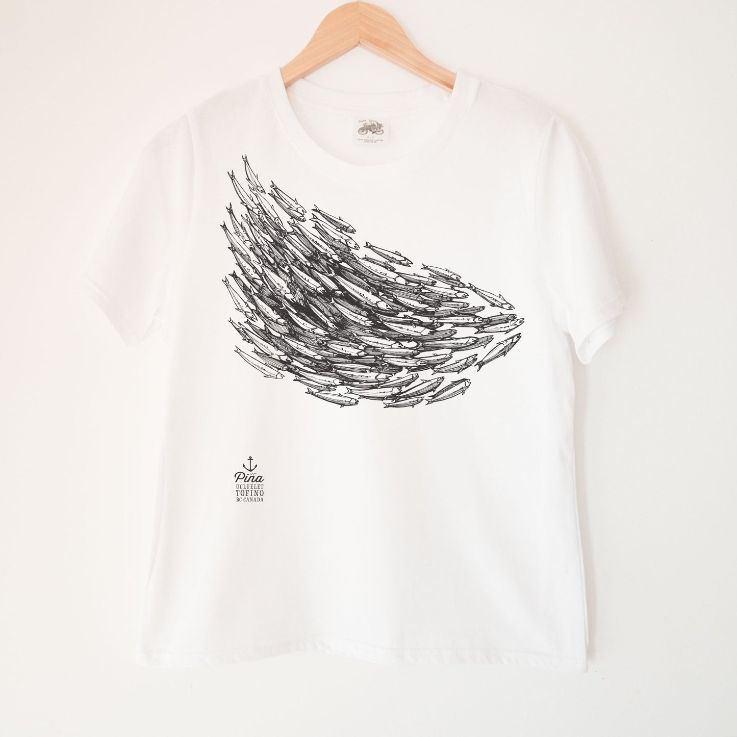 Fish School in Black Kennedy Lake Ladies Organic Cotton Tee