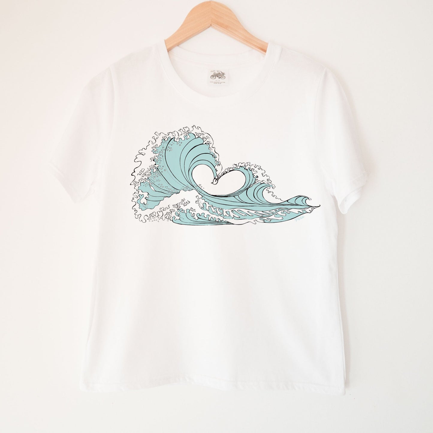 Love Wave in Light Blue Kennedy Lake Ladies Organic Cotton Tee