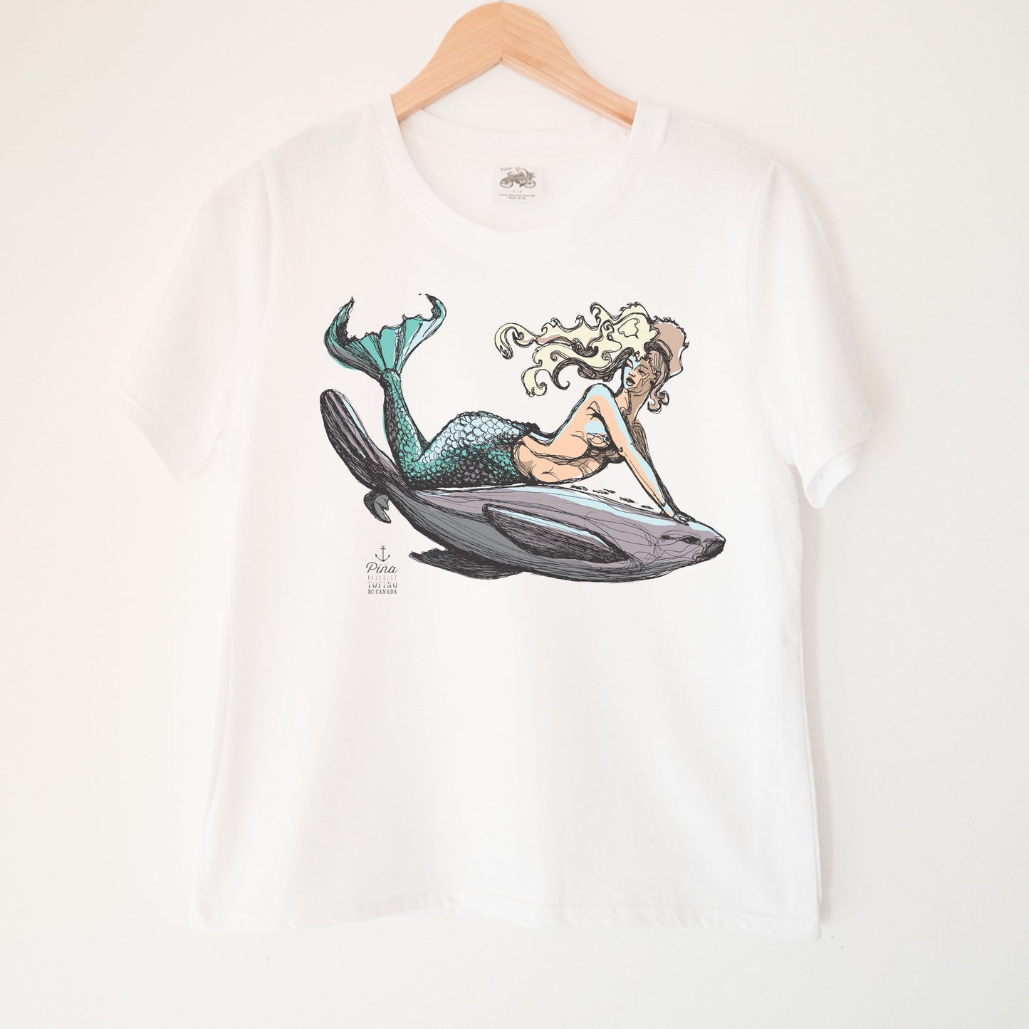 Mermaid Sealion in Colour Kennedy Lake Ladies Organic Cotton Tee