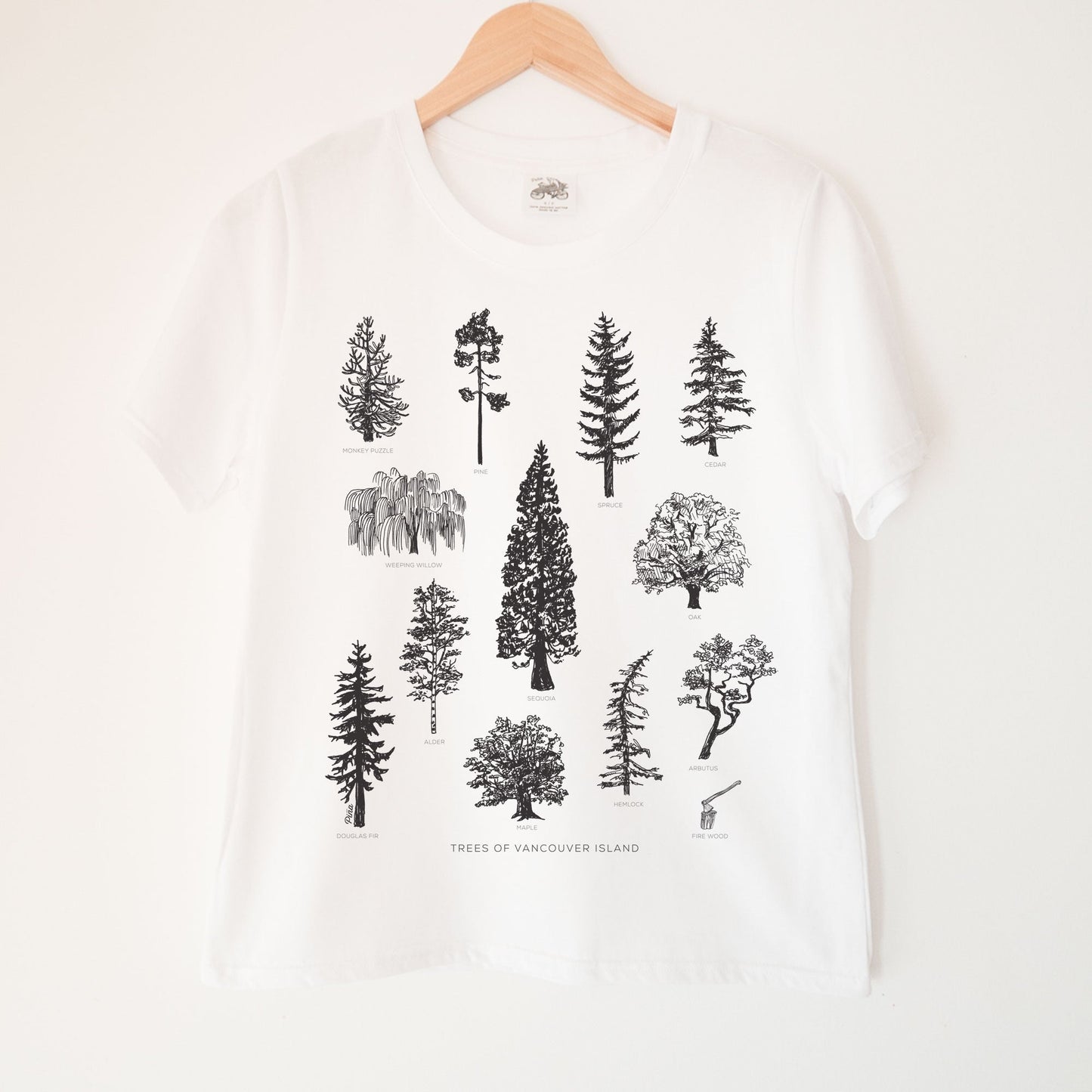 Tree Species in Black Kennedy Lake Ladies Organic Cotton Tee