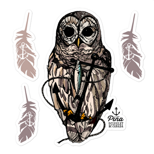 Owl & Anchor Sticker