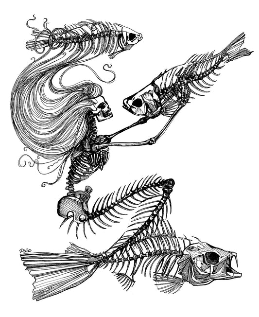 Skeleton Mermaid Design