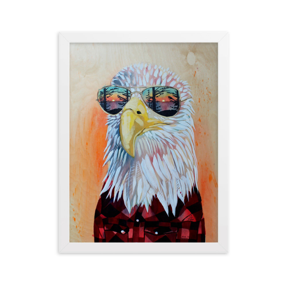 Hipster Eagle Framed Matte 8.5"x11" Print