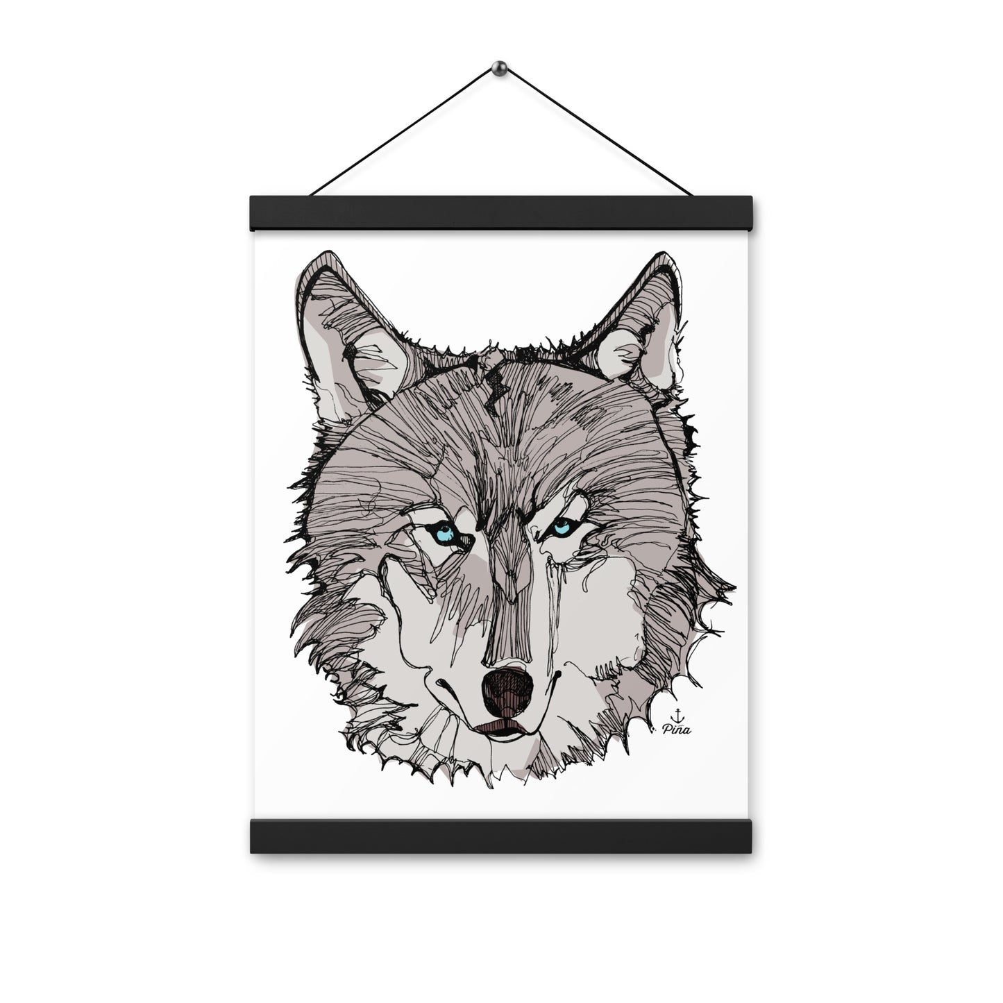 Wolf Face Poster With Hangers