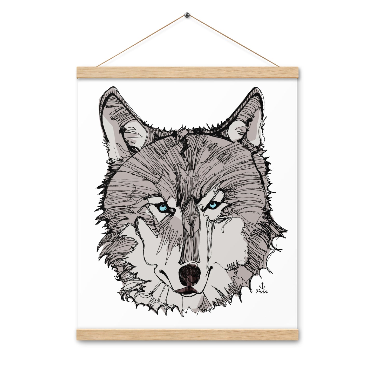 Wolf Face Poster With Hangers