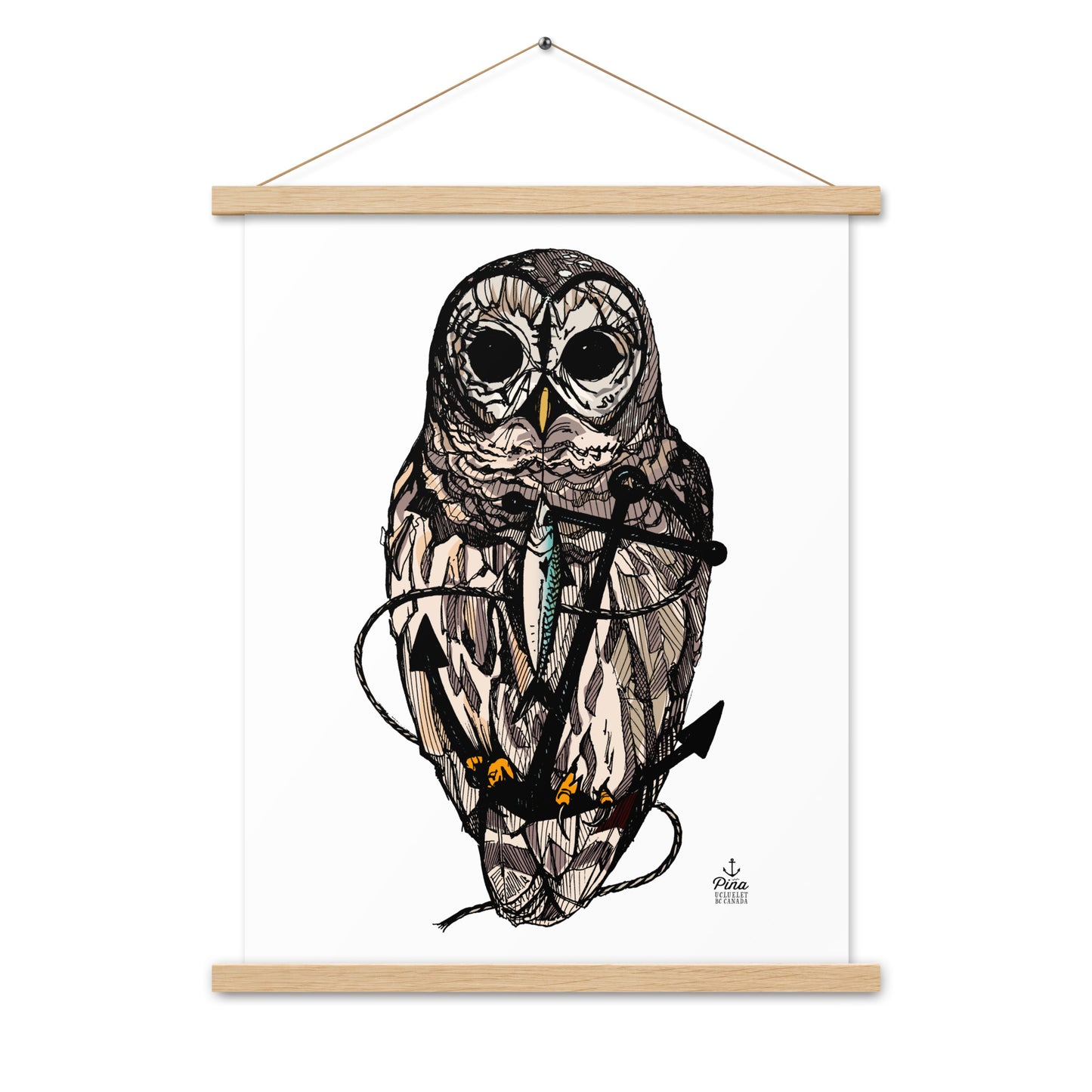 Owl & Anchor Colour Poster With Hangers