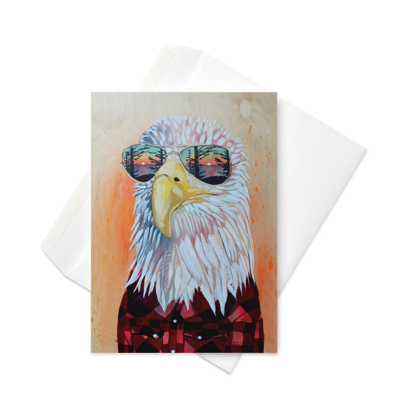 Hipster Eagle Acrylic Greeting Card