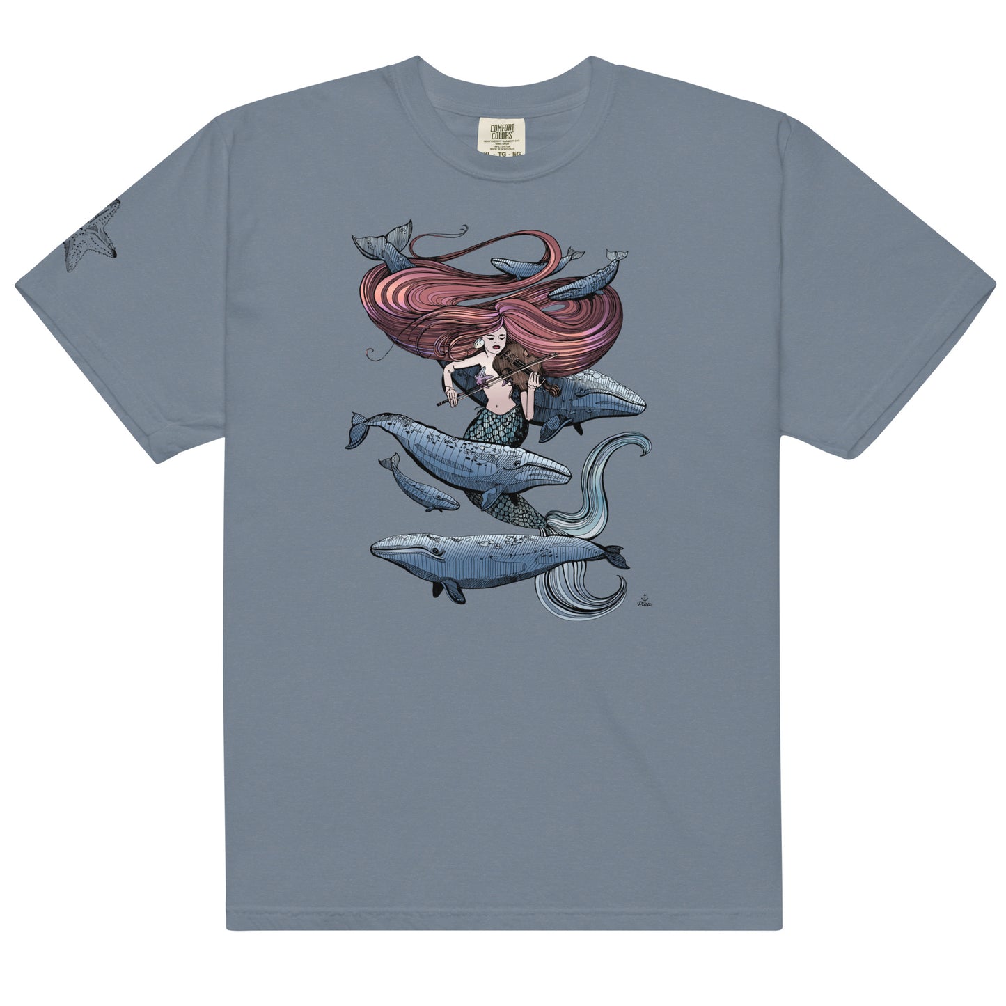 Mermaid Fiddling Unisex Garment-Dyed Tee