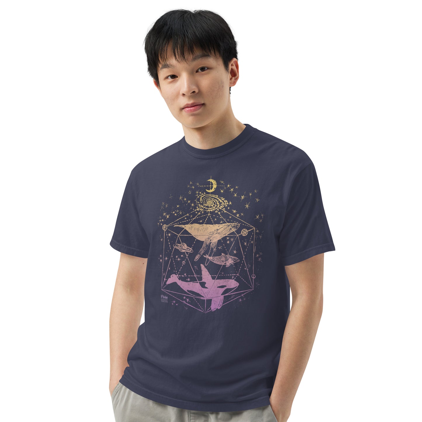 Galactic Whales in Colour Unisex Garment-Dyed Tee