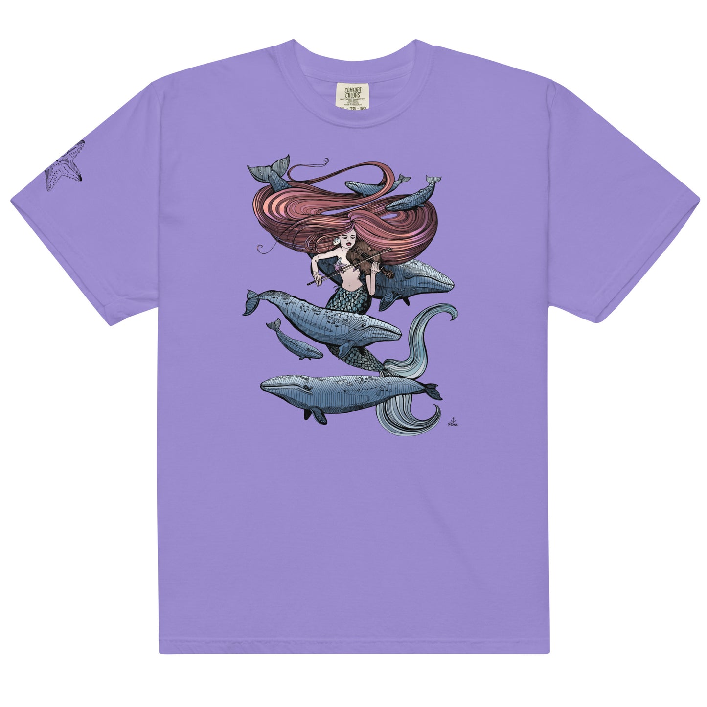 Mermaid Fiddling Unisex Garment-Dyed Tee