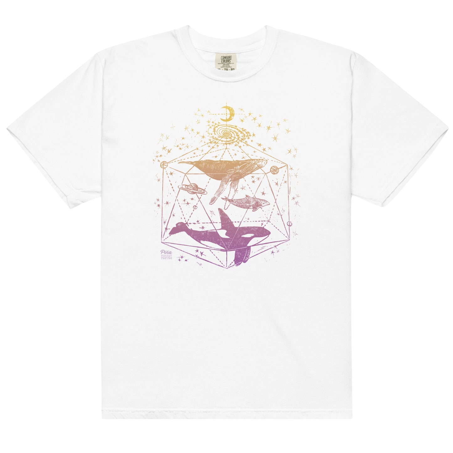 Galactic Whales in Colour Unisex Garment-Dyed Tee