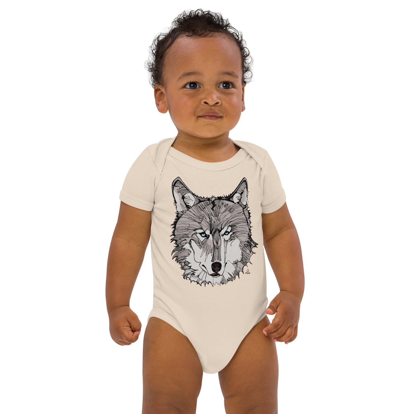 Wolf Face Organic Cotton Baby One Piece