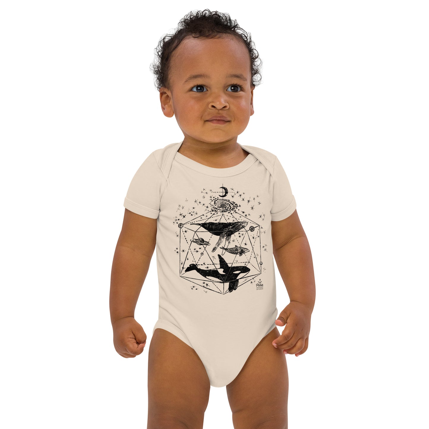 Galactic Whales Organic Cotton Baby One Piece