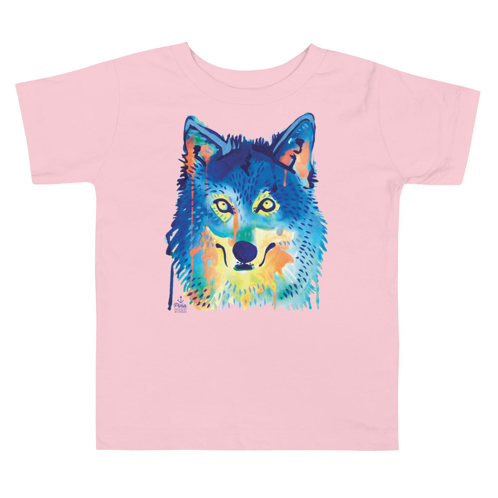 Watercolour Wolf Face Toddler Tee