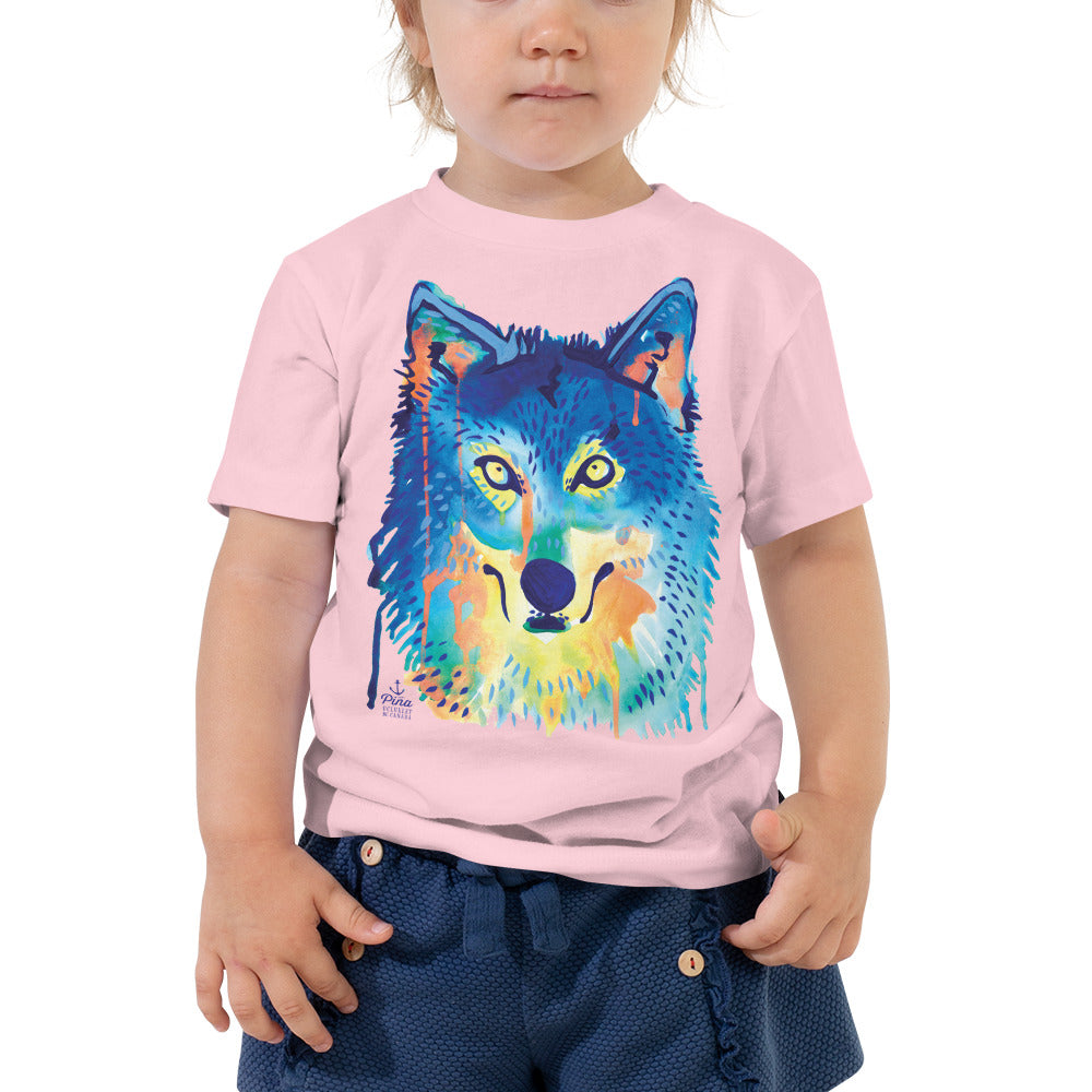 Watercolour Wolf Face Toddler Tee
