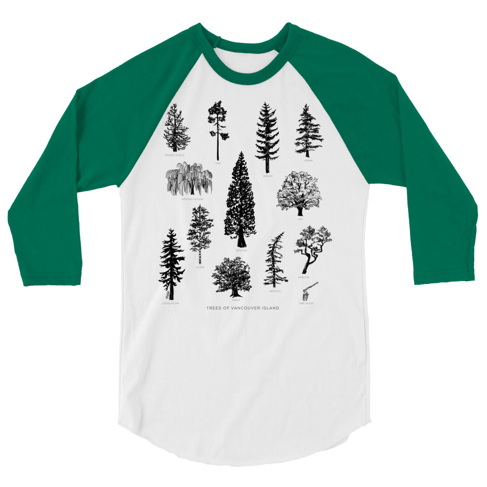 Tree Species 3/4 Sleeve Baseball Shirt