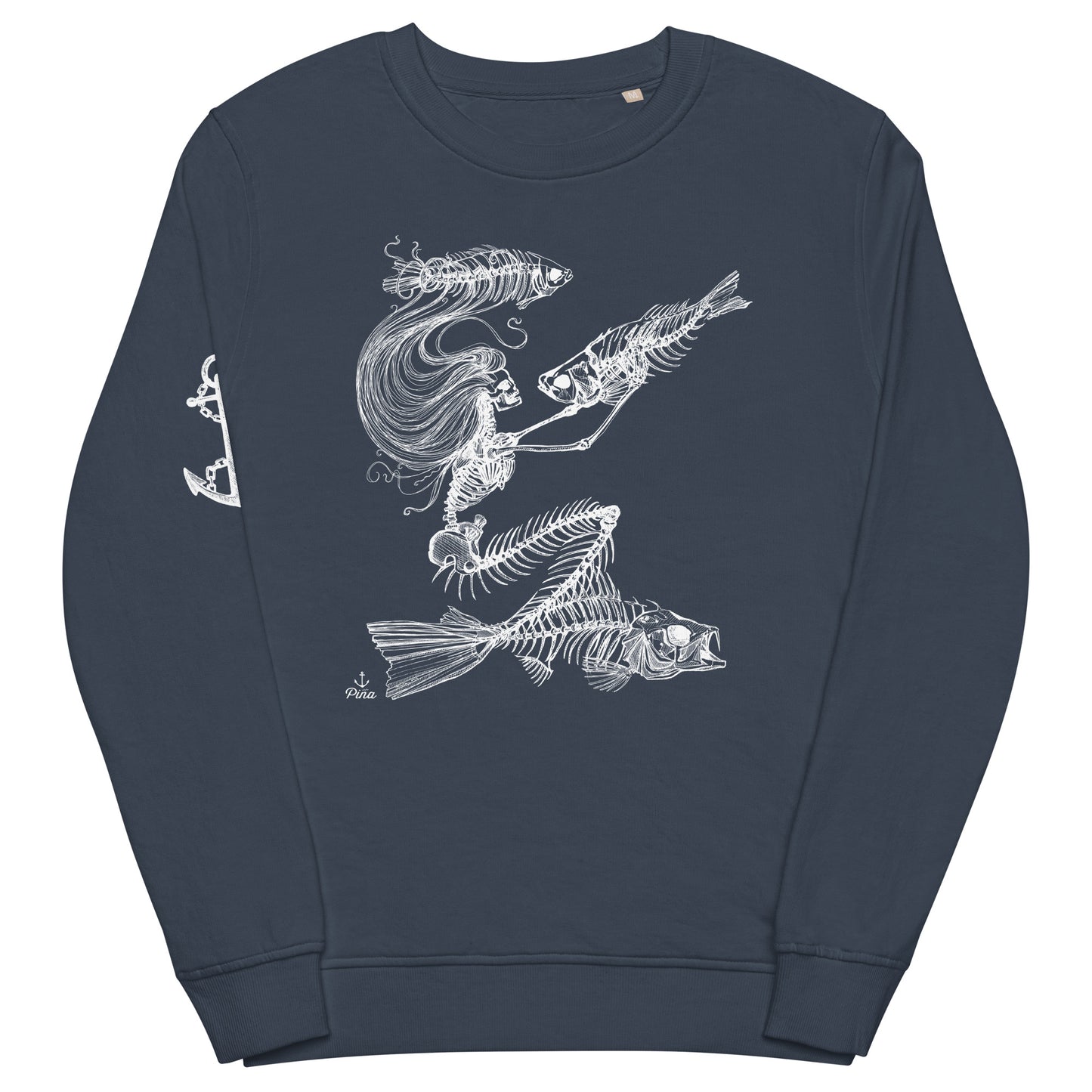 Skeleton Mermaid Unisex Eco Sweatshirt