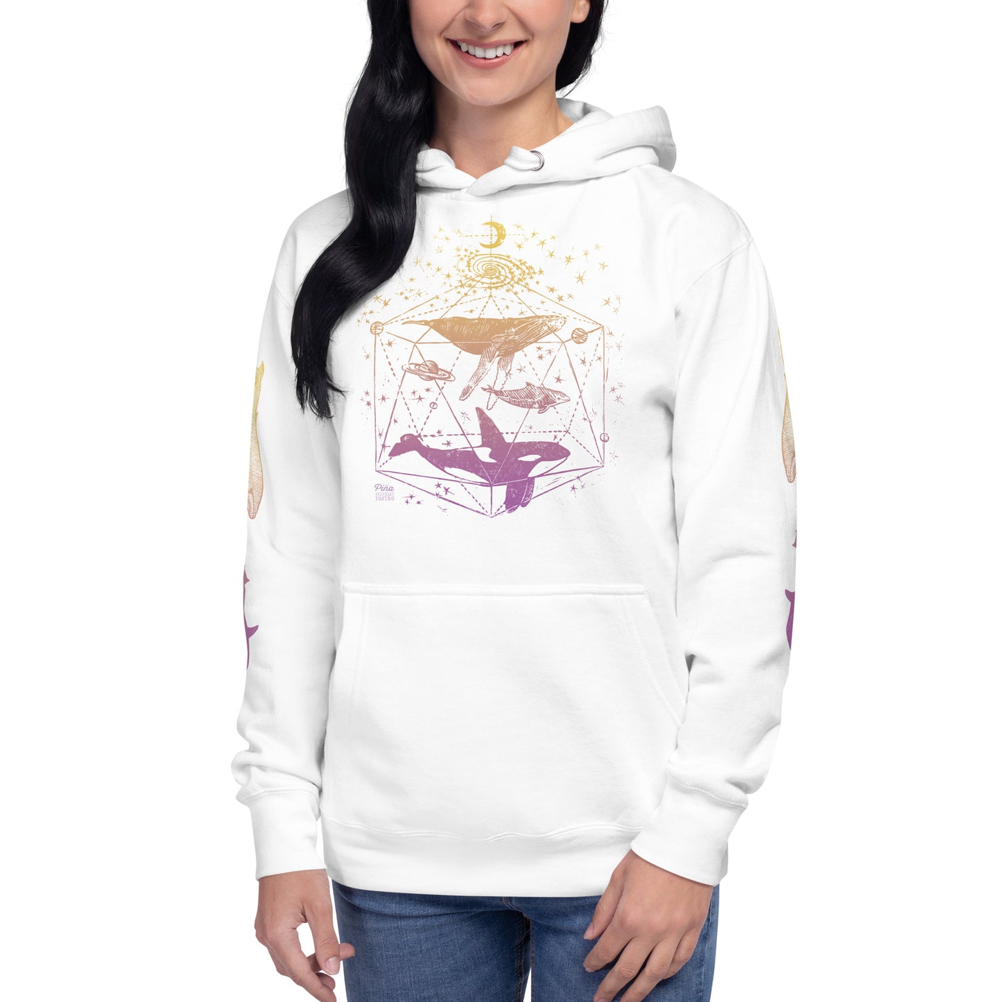 Galactic Whales in Colour Unisex Hoodie