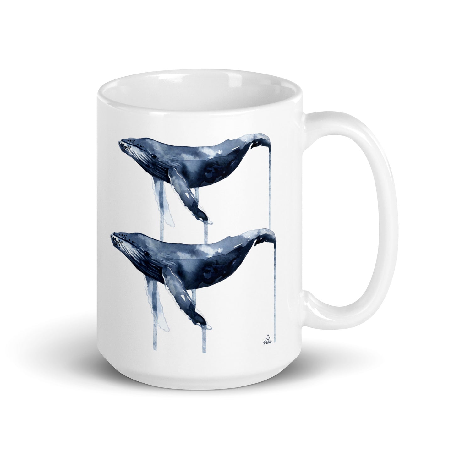 Watercolour Humpbacks White Glossy Mug