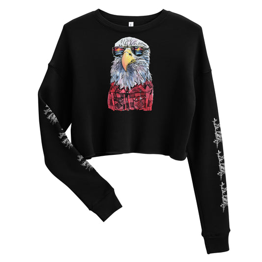 Hipster Eagle Crop Sweatshirt