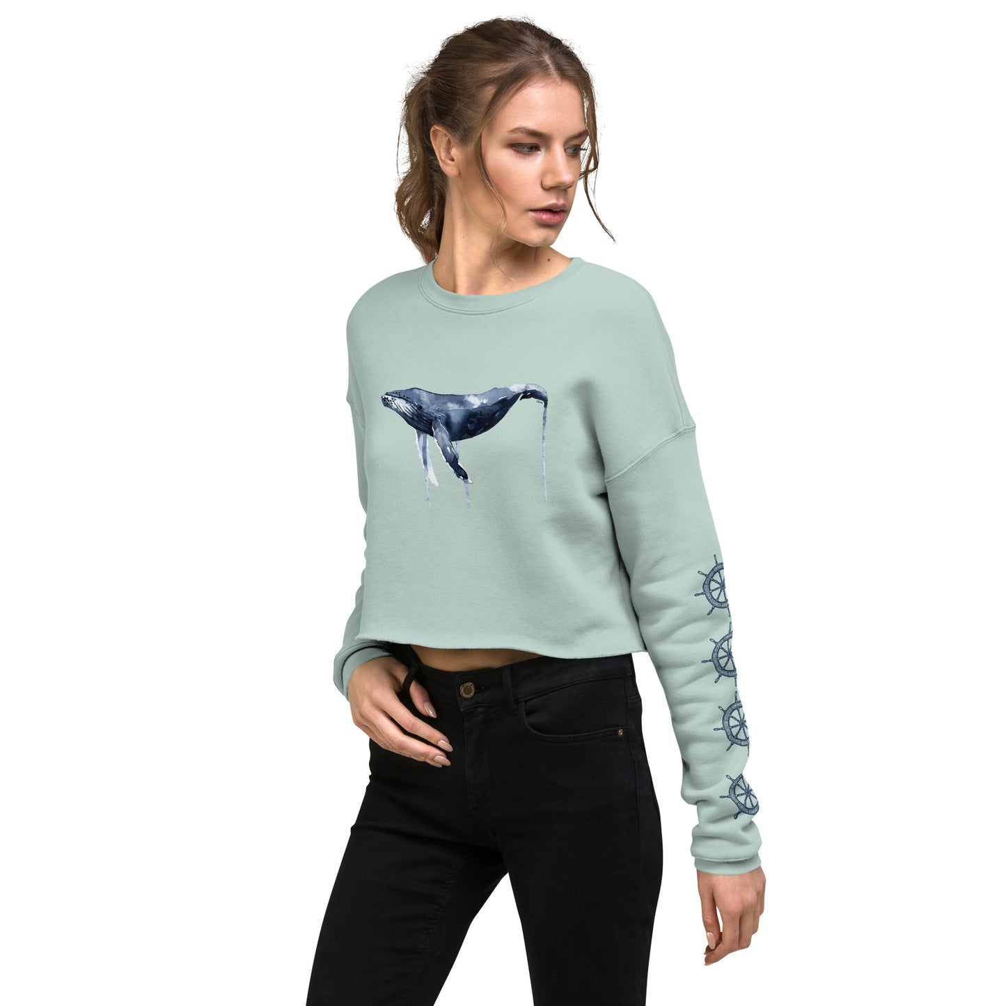 Watercolour Humpback Crop Sweatshirt