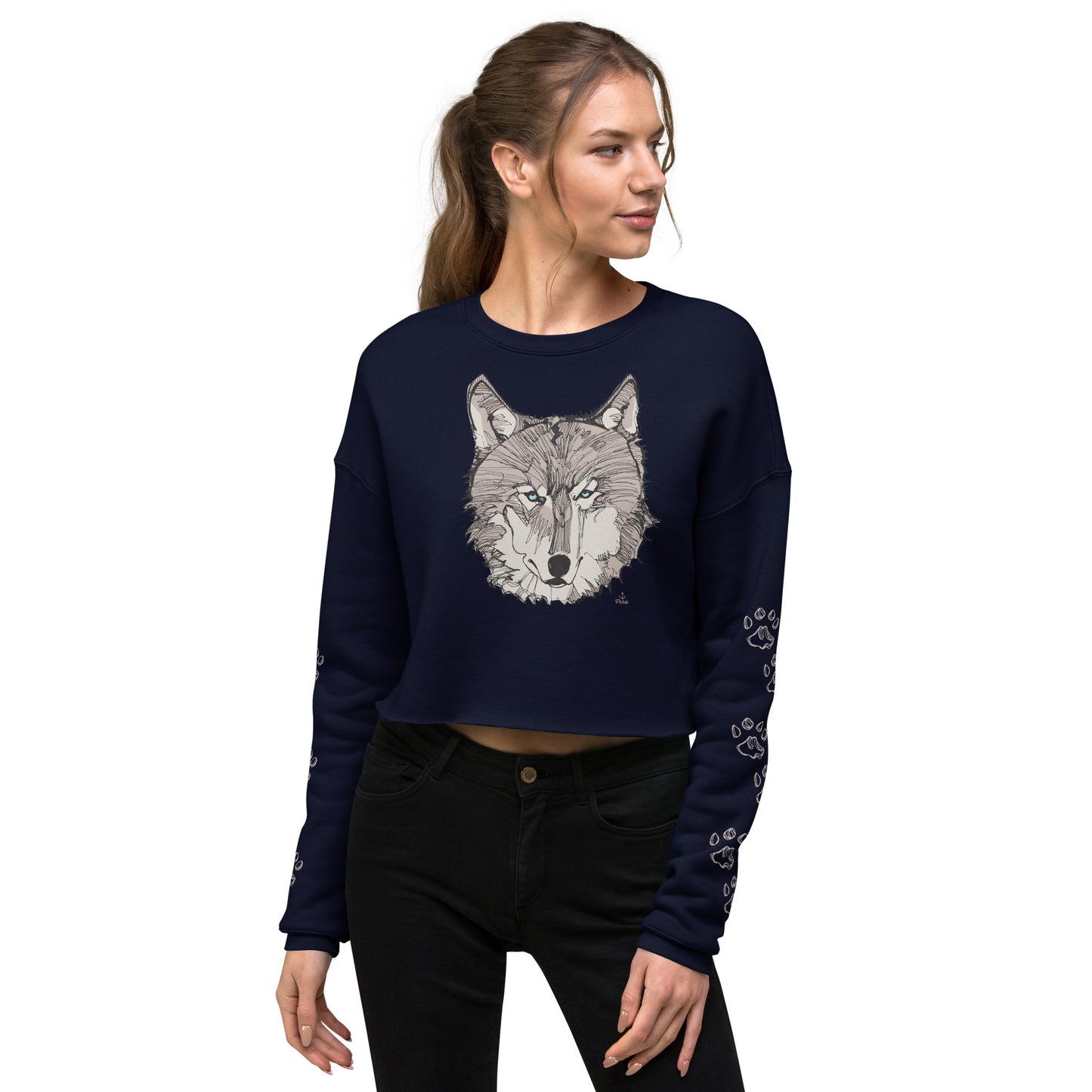 Wolf Face Crop Sweatshirt