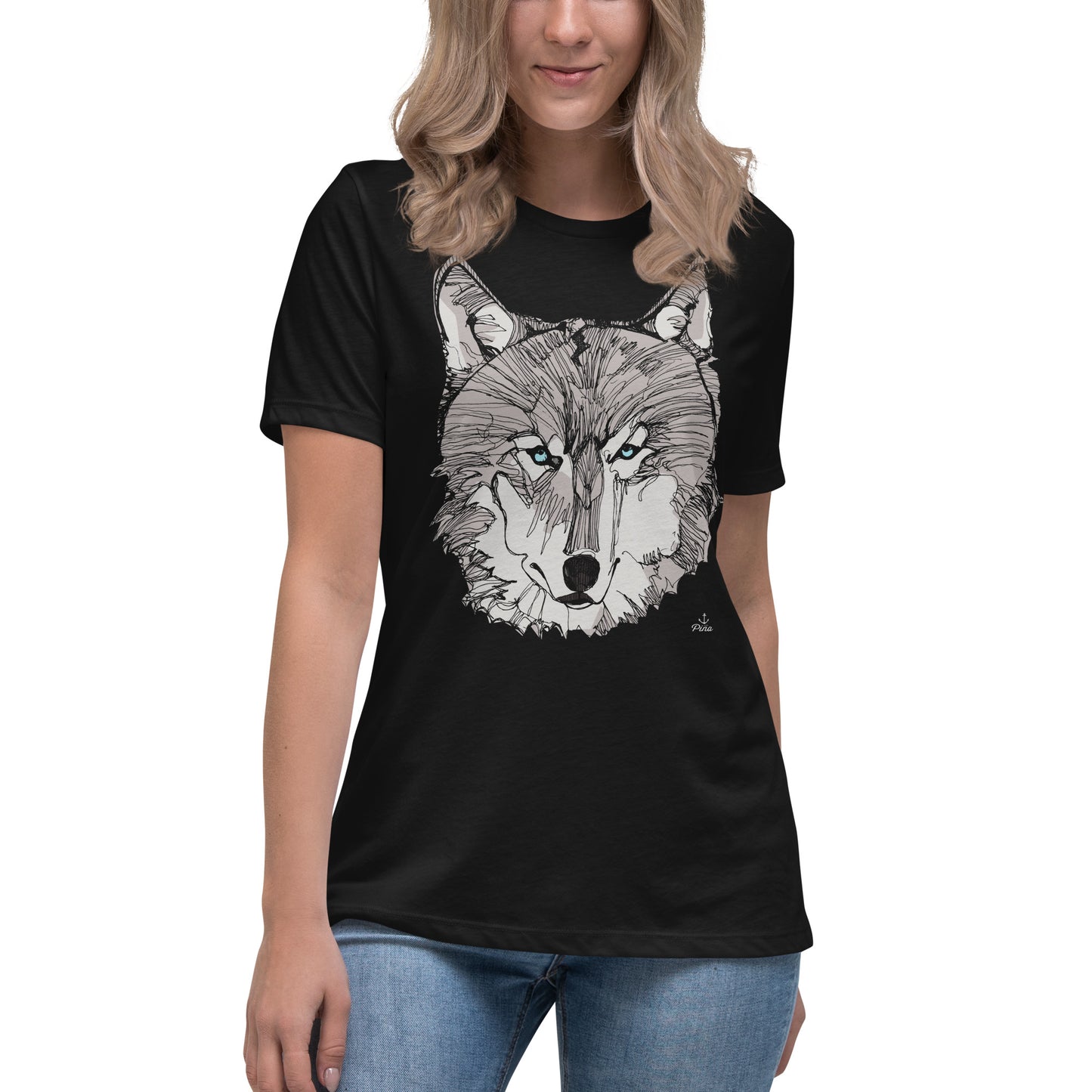 Wolf Face Ladies Relaxed Tee