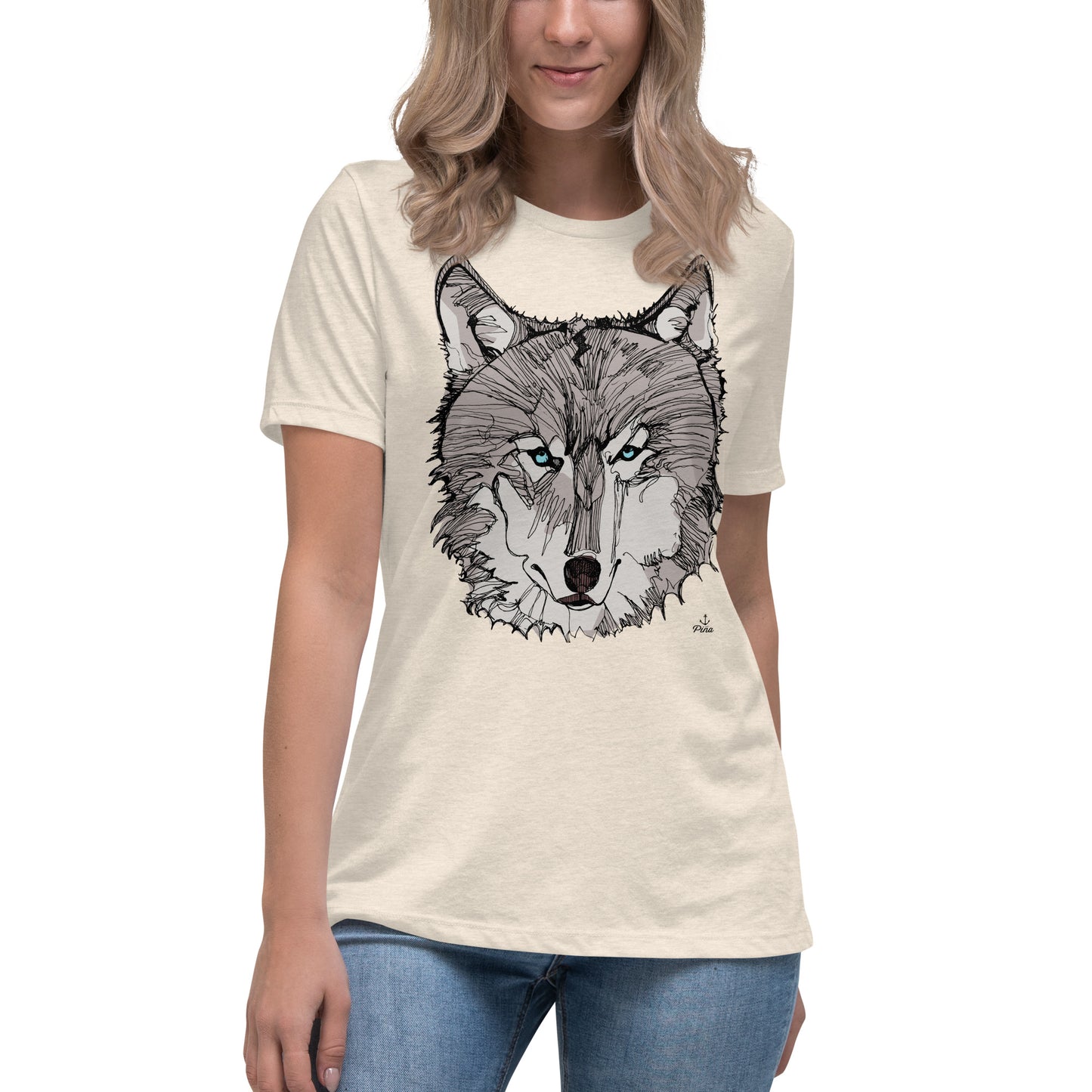 Wolf Face Ladies Relaxed Tee