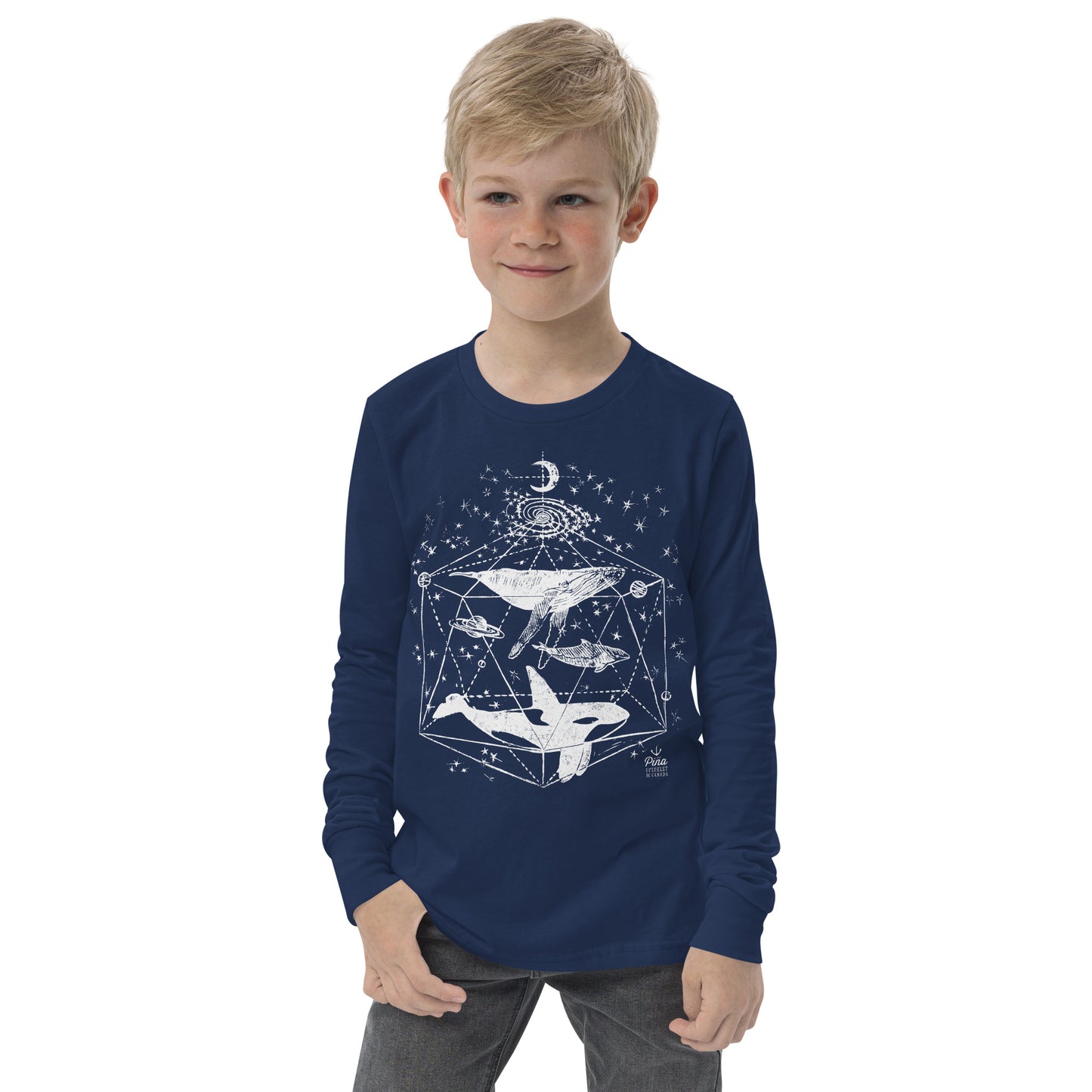 Galactic Whales Youth Long Sleeve Tee